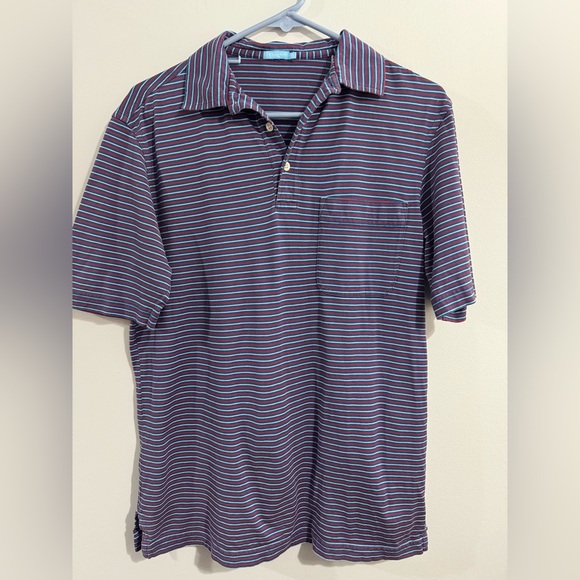 J. McLaughlin Callahan Cotton Polo in Stripe Mens Size S - Picture 1 of 3